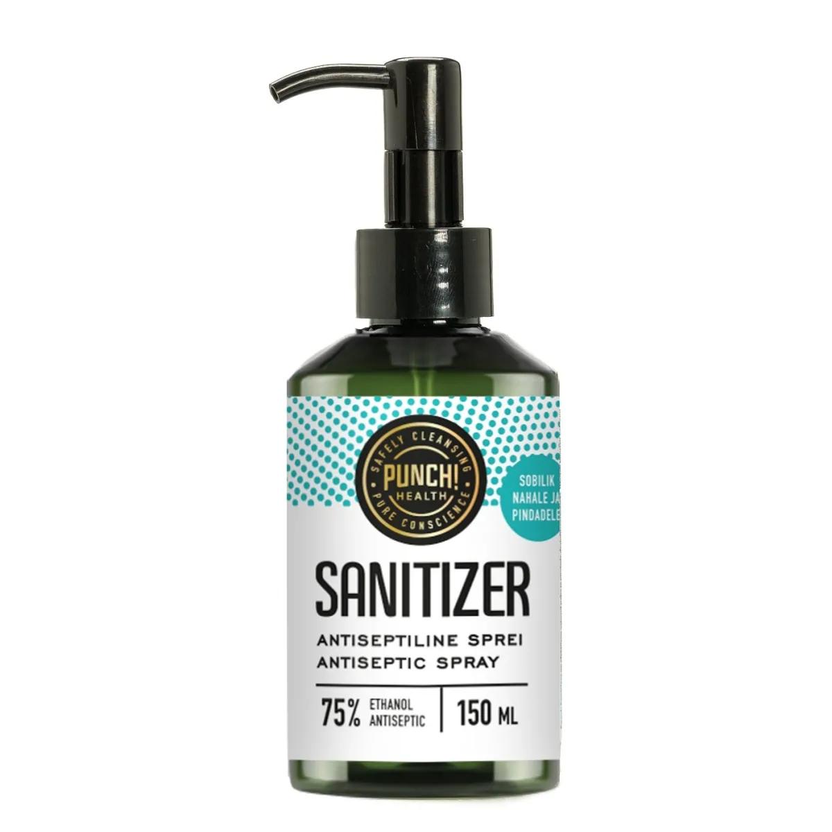 PUNCH SANITIZER KÄTE DESINFITSEERIMISVAHEND 150ML PUMBAGA - Tootepilt