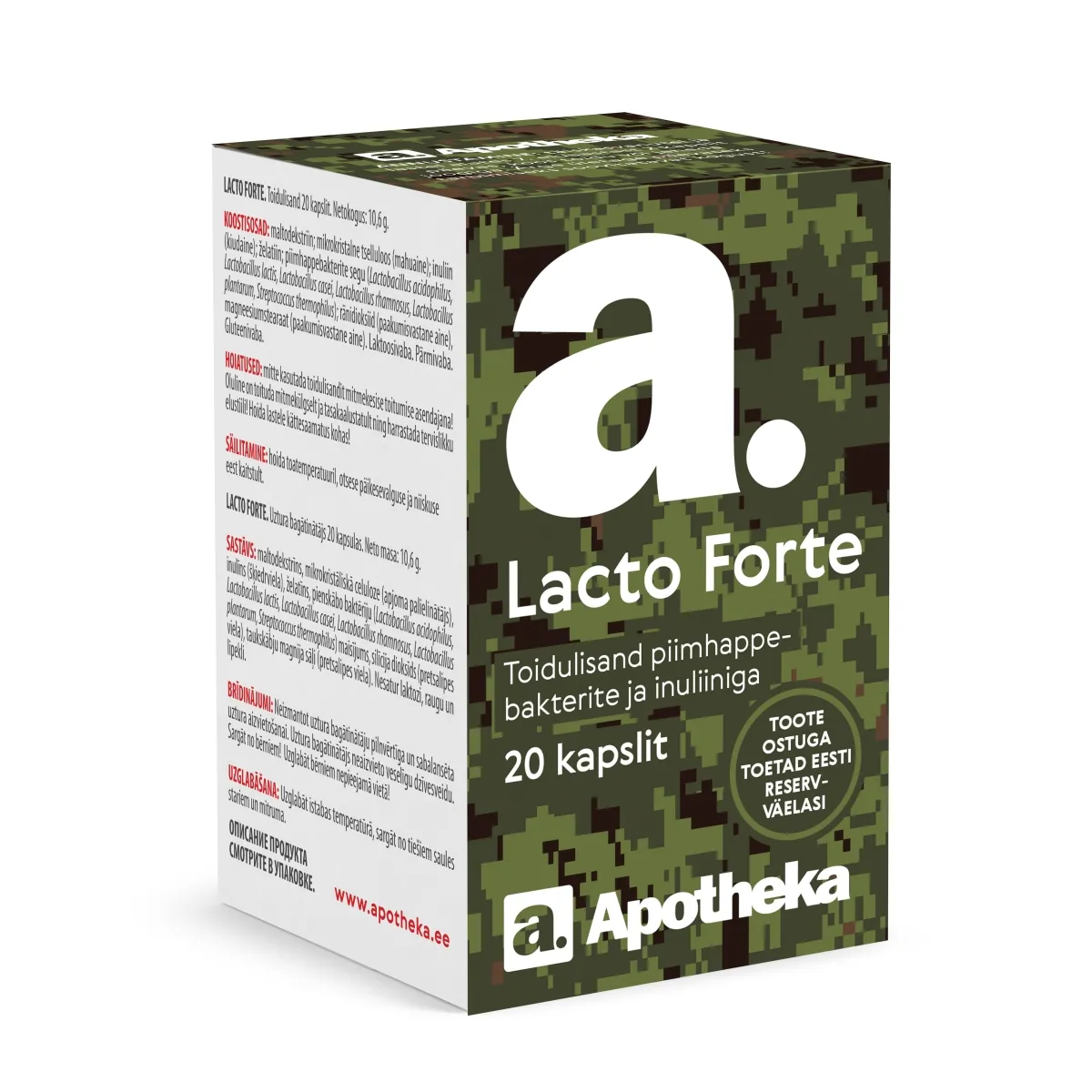 A. LACTO FORTE KAPSLID N20 - Tootepilt