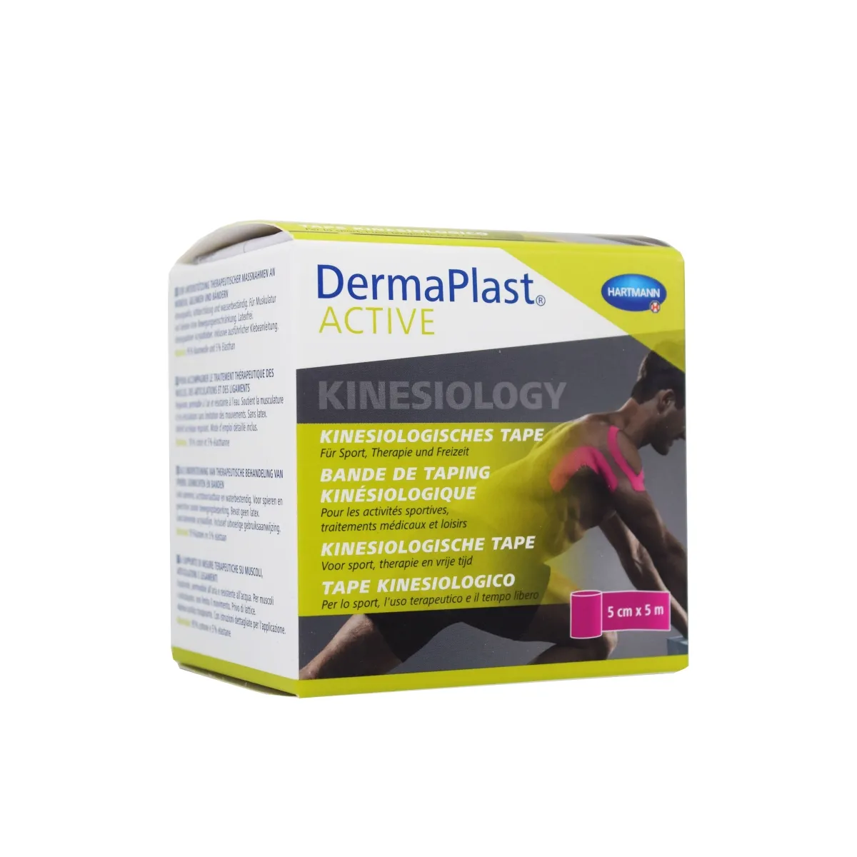 DERMAPLAST ACTIVE KINESIOTEIP 5CMX5M ROOSA - Product Image