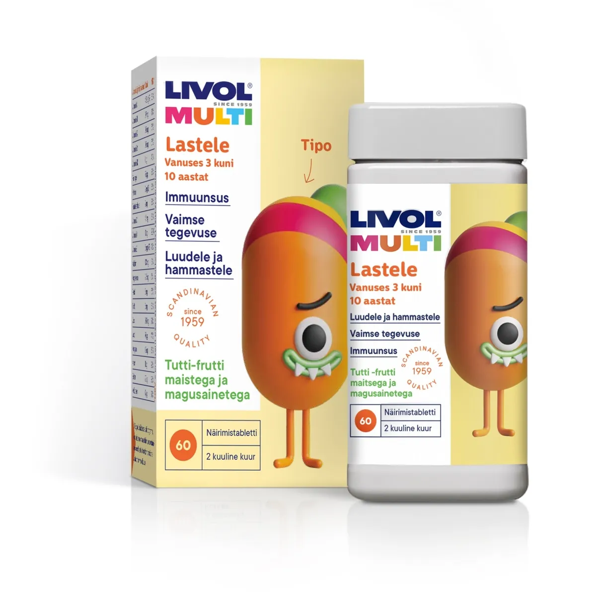 LIVOL MULTI LASTELE TUTTI FRUTTI NÄRIMISTBL N60 - Tootepilt