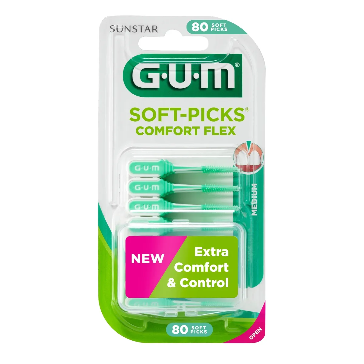 GUM HAMBAVAHEHARI SOFT-PICKS COMFORT FLEX REGULAR N80 - Tootepilt