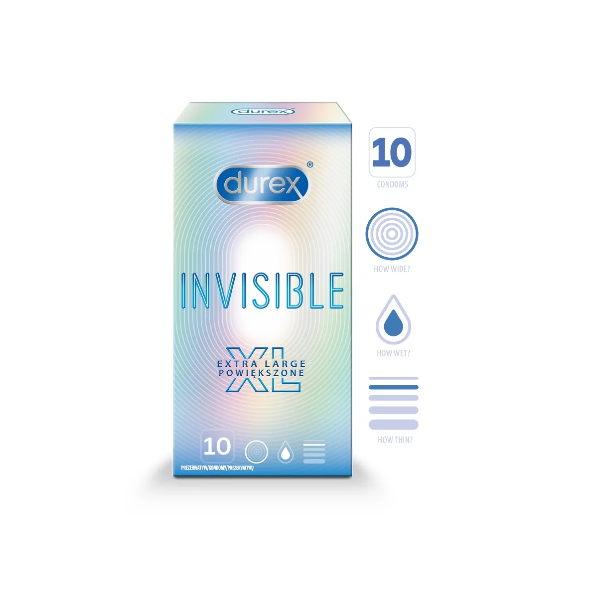 DUREX KONDOOMID INVISIBLE XL N10 - Tootepilt