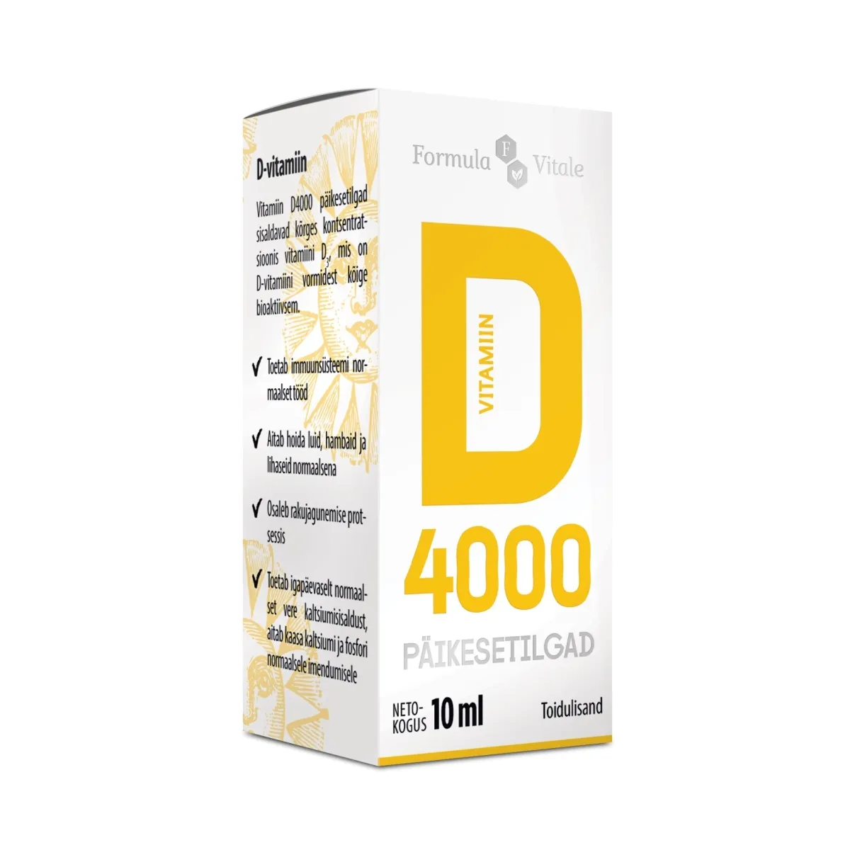 FORMULA VITALE D-VIT PÄIKESETILGAD 4000IU 10ML