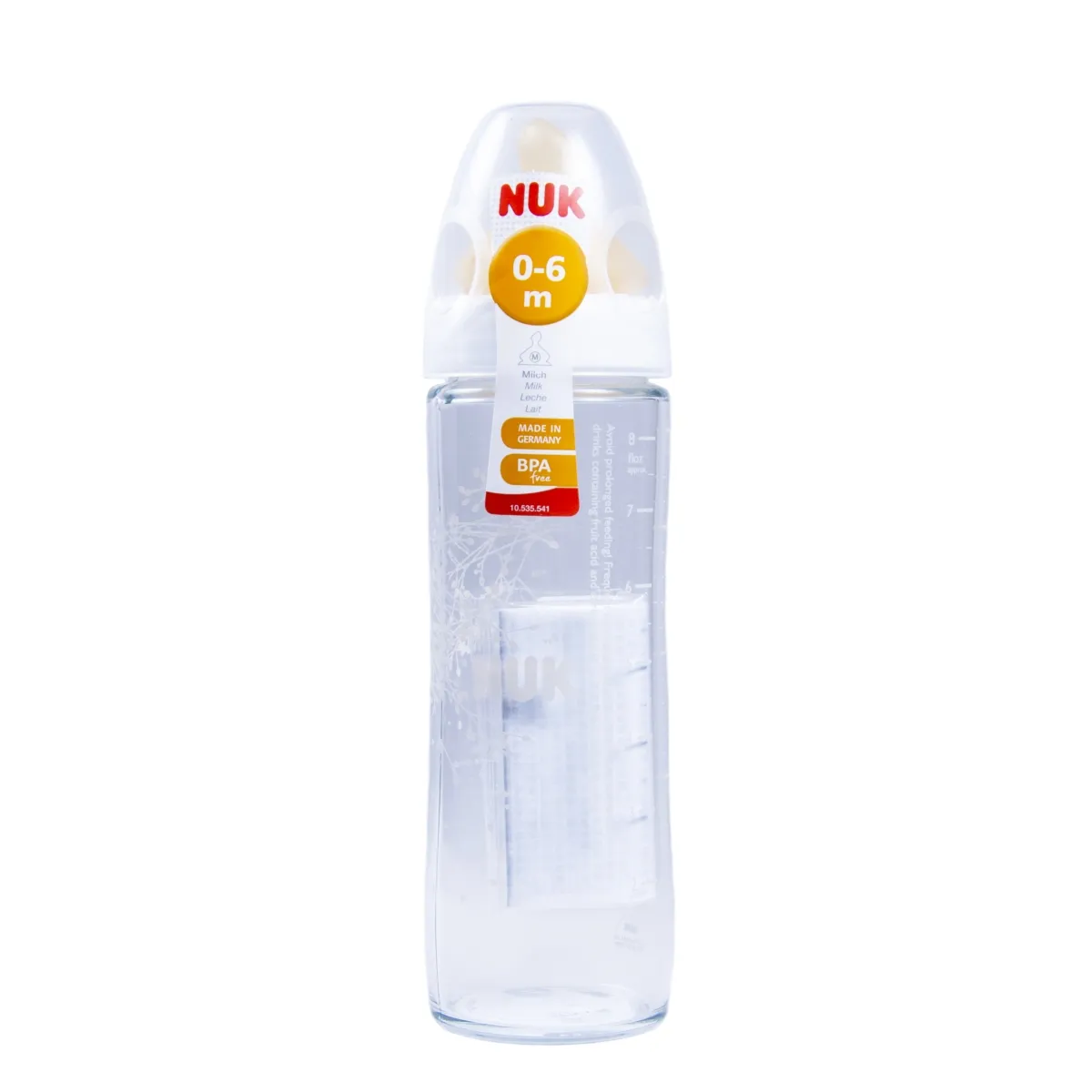 NUK FC+ LUTIPUDEL 1 CLASSIC KLAAS (LATEKS) 0-6 KUUD 240ML