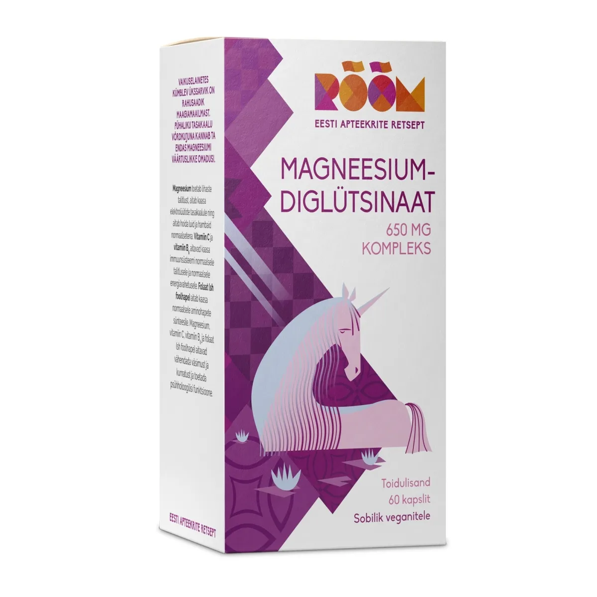 RÕÕM MAGNEESIUMDIGLÜTSINAAT 650MG KOMPLEKS N60 - Tootepilt