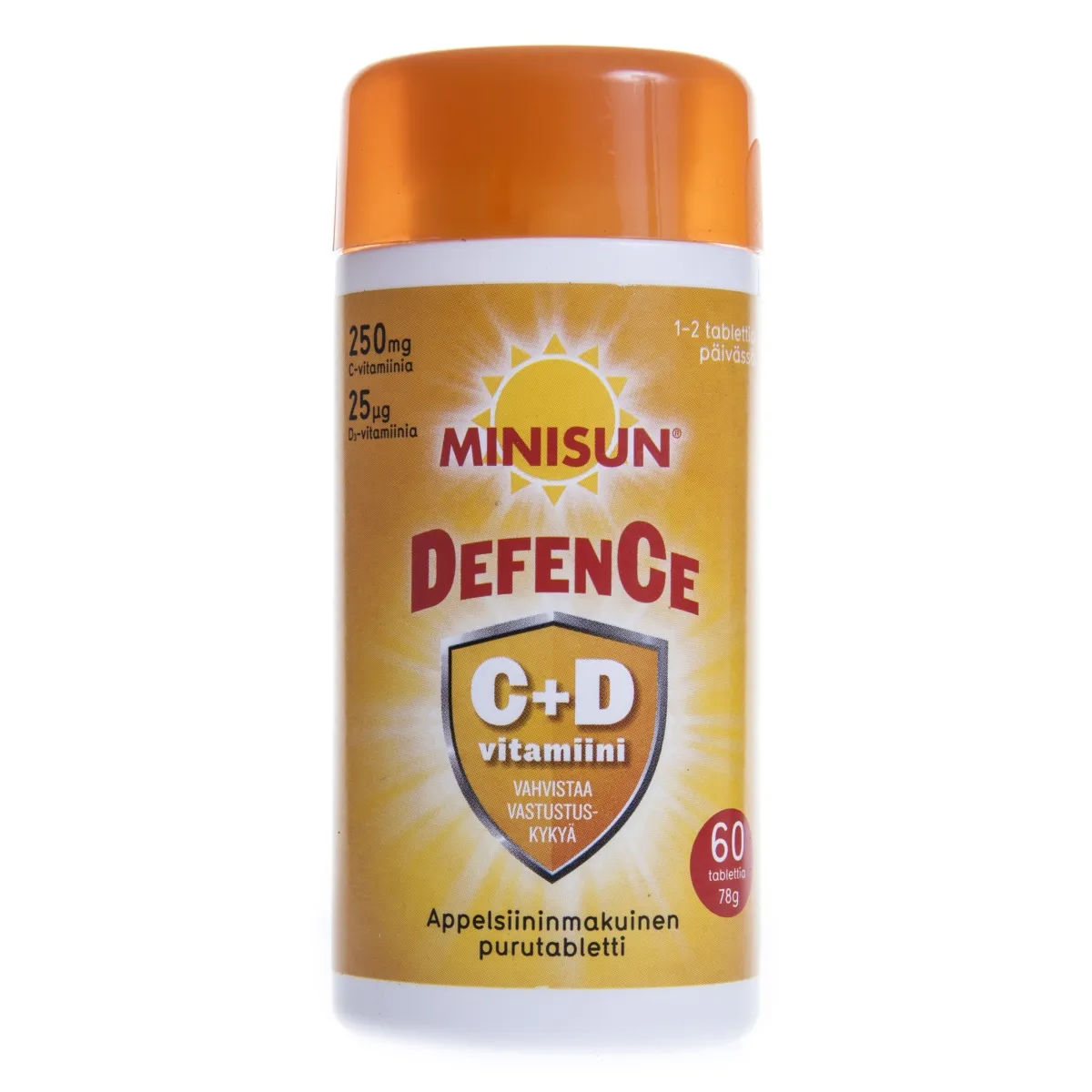 MINISUN DEFENCE C+D3 VITAMIIN NÄRIMISTBL N60 - Tootepilt