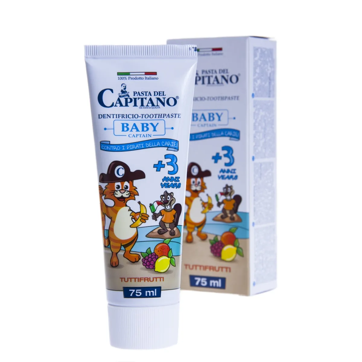 PASTA DEL CAPITANO BABY HAMBAGEEL TUTTI-FRUTTI (3-6A) 75ML - Tootepilt