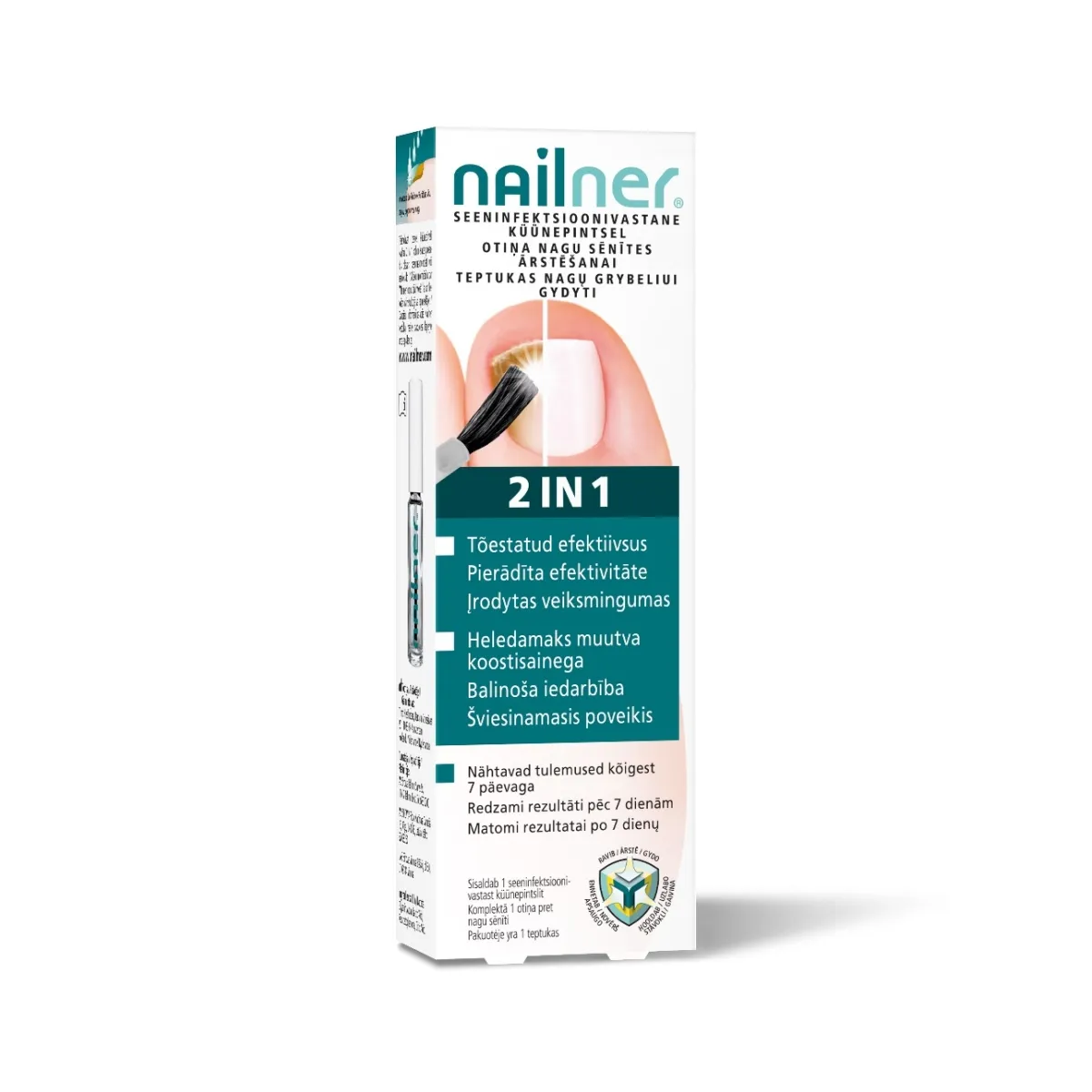 NAILNER 2IN1 KÜÜNEPINTSEL SEENHAIGUSTE RAVIKS 5ML - Product Image