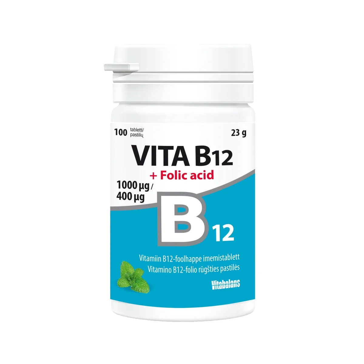 VITA B12 + FOOLHAPE TBL 1MG/400MCG N100 - Product Image