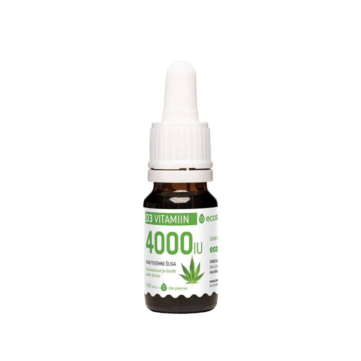 ECOSH D3-VITAMIIN TILGAD 4000IU/TILGAS 10ML KANEPIÕLIGA