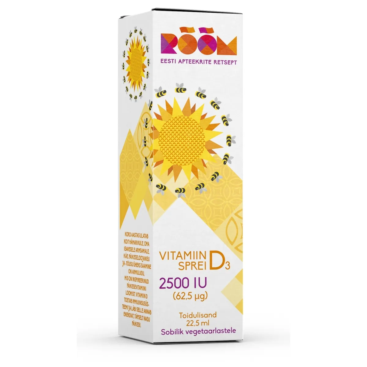 RÕÕM VITAMIIN D3 SPREI 2500 IU (62,5MCG) 22,5 ML - Tootepilt