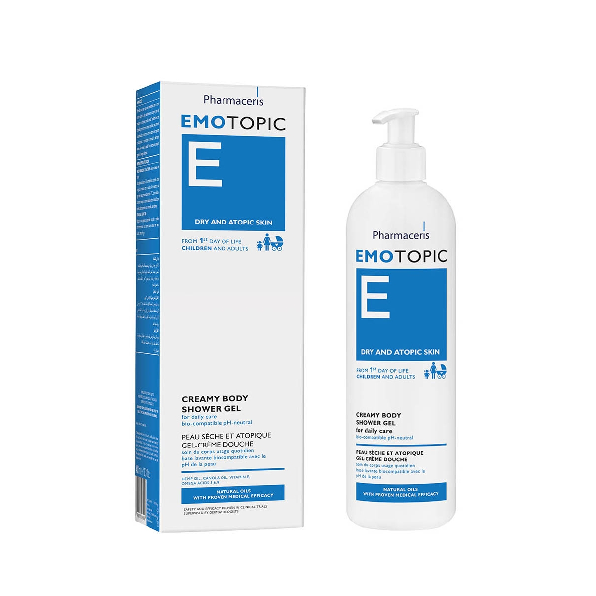 PHARMACERIS E EMOTOPIC DUSHIGEEL KREEMJAS 400ML