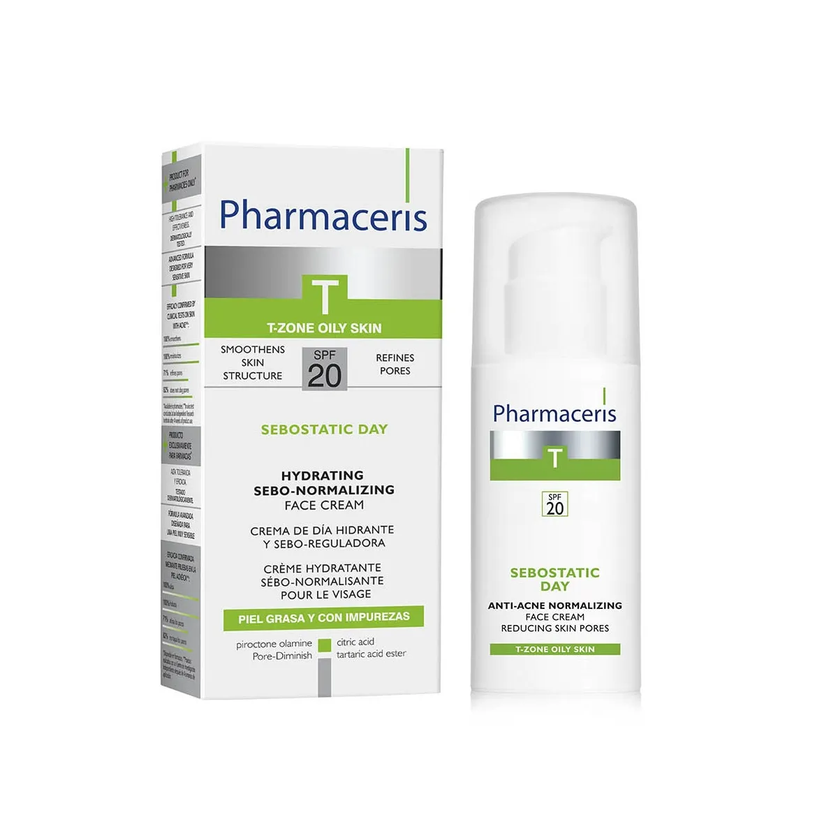 PHARMACERIS T SEBOSTATIC DAY PÄEVAKREEM AKNEVAST. SPF20 50ML - Product Image