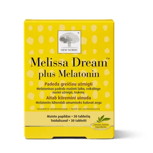 NEW NORDIC MELISSA DREAM PLUS MELATONIN TBL N30