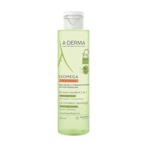 A-DERMA EXOMEGA CONTROL PESEMISGEEL KEHALE JA JUUSTELE 200ML